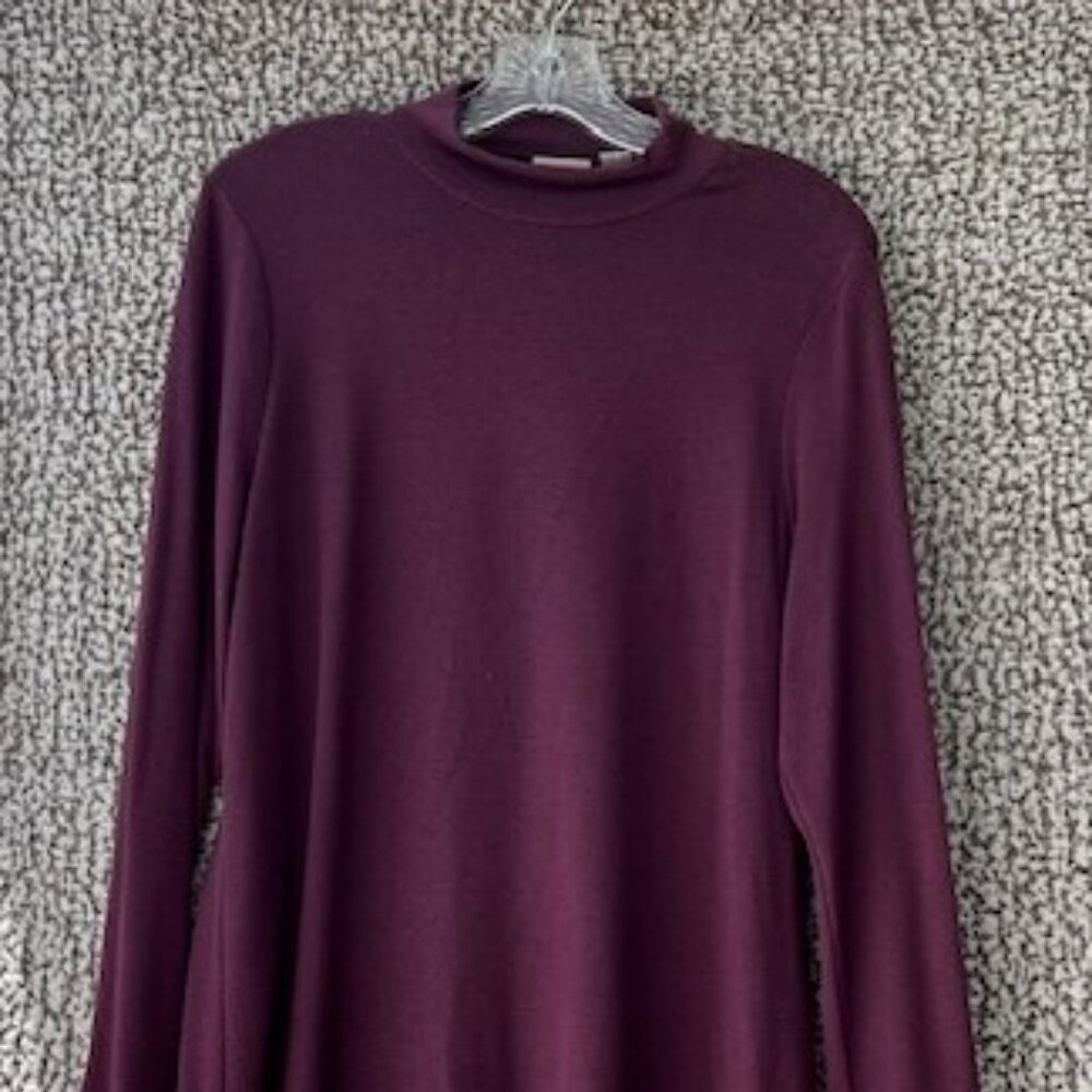 CHICO'S Purple Long Sleeve Turtleneck